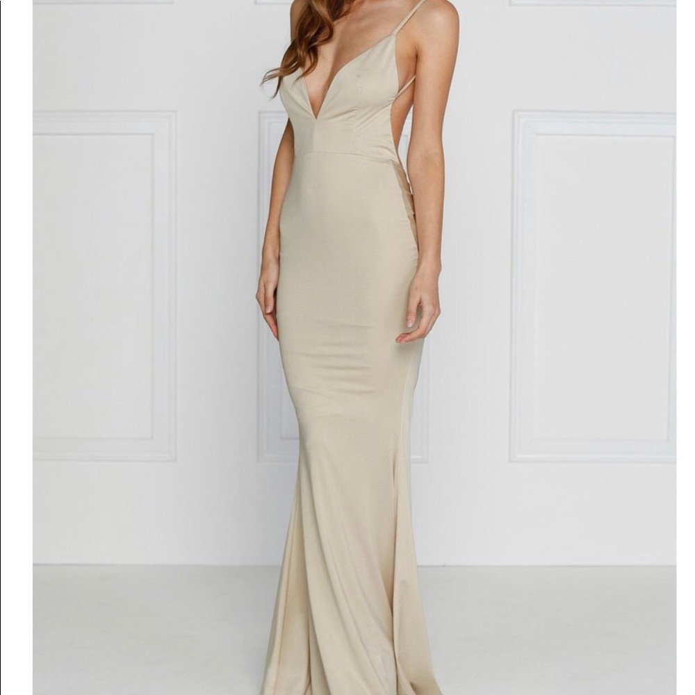 Long champagne dress